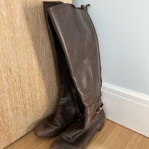 Tory Burch Brown Leather Riding Boots